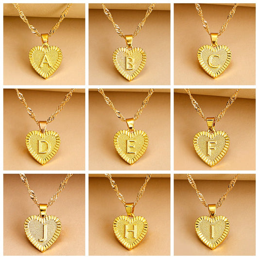 26 English Initial Letter Pendant Necklaces For Women